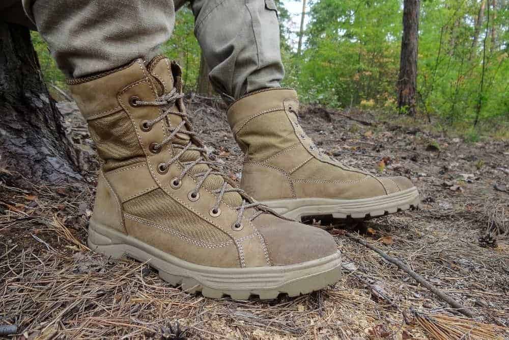 RORUN Lightweight 8 inch Mid Ankle Beige Military Swat Desert Boots Hiking BootsTrekking Backpacking Outdoor Tactical Combat Work Boots with Zipper Z01 