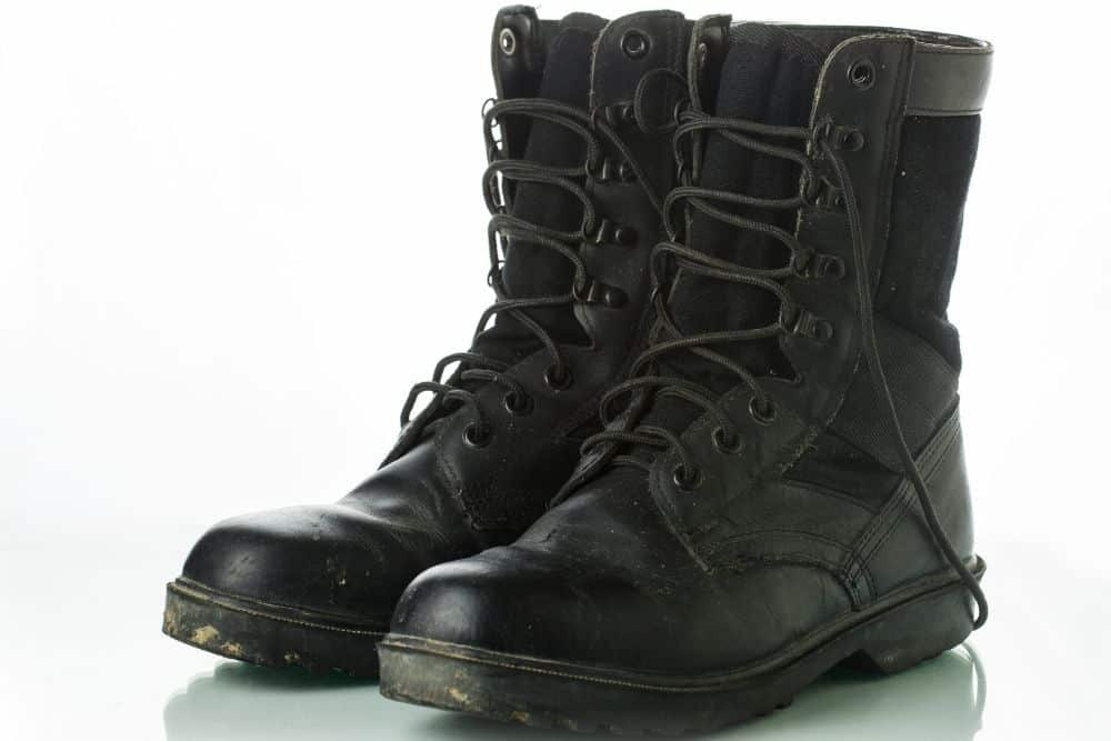 black tactical boots with side zipper