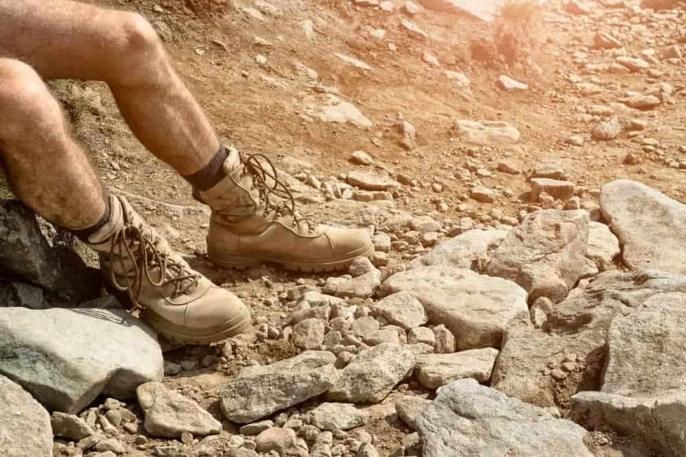 man uses breathable tactical boots for outdoor activities