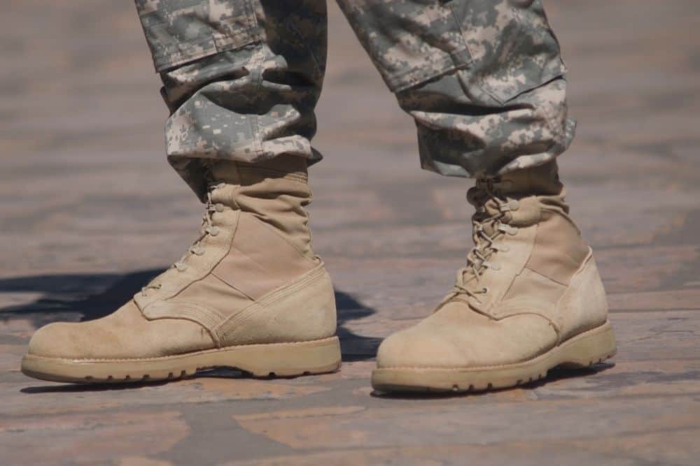 man wears breathable tactical boots in hot weather